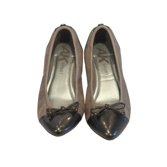 Anne Klein AK Sport AK7OTOBE Flats Ballet Metallic Pewter Women's Size 8.5M - Picture 2 of 8